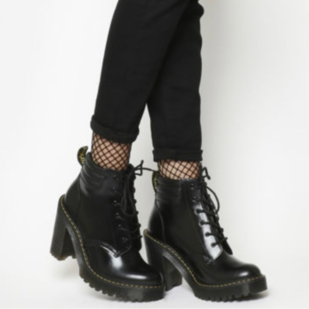 Dr. Martens Black Leather Persephone Heel Boot